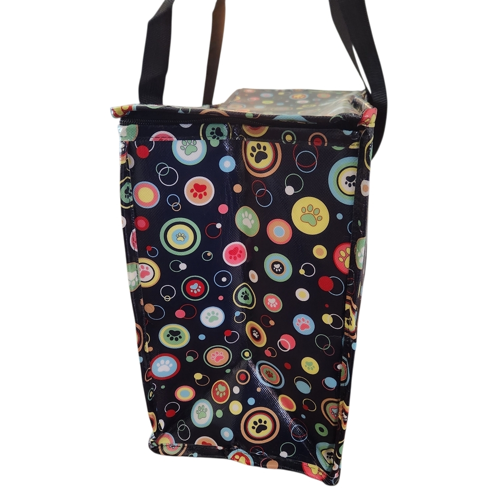 Happy Shopper Thermal Liner Hot/Cold Zip Tote With Paw Polka Dot Designs NWT - Picture 6 of 8